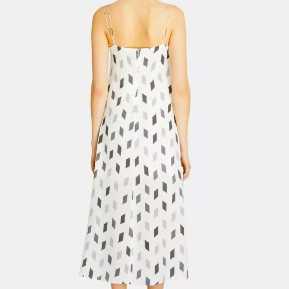 THEORY Double Strap Slip Dress  BRUSH PRINT GREY MULTI size 4 - Picture 2 of 7
